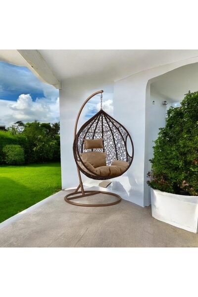 Crestj Hammock with fiber cushions from En Zone, modern rocking chair with comfortable blue cushions, elega