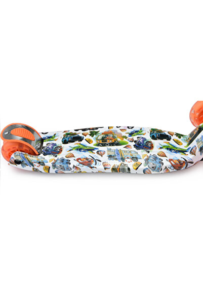 byox Children's scooter 3-5 years old, Rapture Orange, light weight, wheels with lights and adjustable handlebars