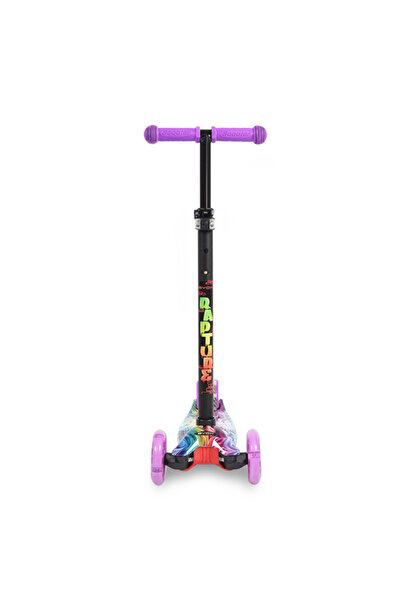 byox Children's scooter 3-5 years old, Rapture Purple, light weight, wheels with lights and adjustable handlebars
