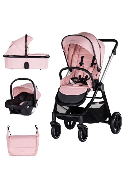 Chipolino Marbella 3 in 1 baby stroller pink marshmallow