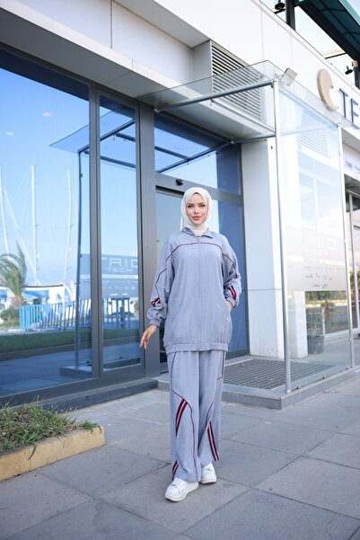 MİMİ Luxury Wear Women's Stylish Sport Tracksuit Set Zipper & Bottom Top Set