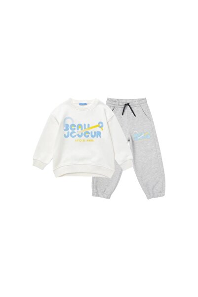 La ciel Paris Hei Unisex Children's Cotton Slogan Tennis Sweatshirt Tracksuit Bottom Top Set