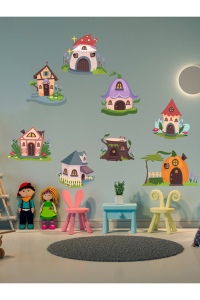 aiki Children's Room, Fairy Houses, Glass, Wall Sticker, 50 X 100 cm