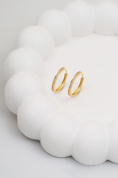 Bilezikci Tamtur Taşlı 14 Ayar Altın Halka Küpe