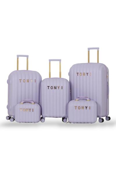 Tonyi Dabsh Bride Travel Bag Set - 5 pieces, including 3 trolley bags and 2 makeup bags - with double covers - and an expansion zipper