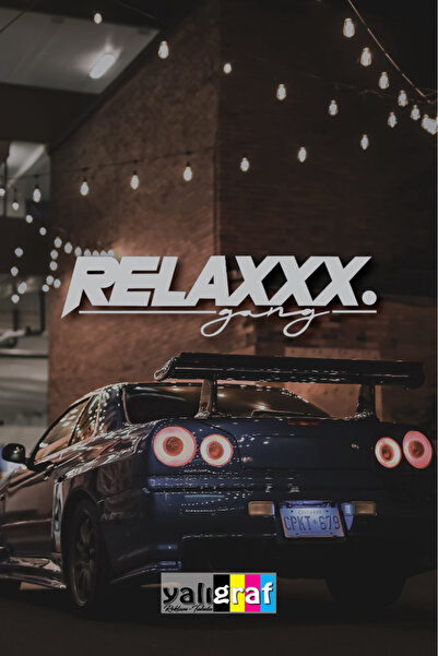 Yalıgraf Reklam Tabela ملصق سيارة من نوع Relax Gang Text ملصق زجاج السيارة وا...