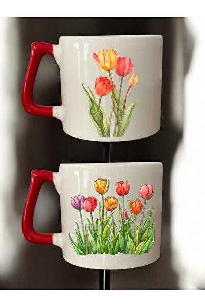 lili hediyelik كوب قهوة سيراميك مزخرف برسومات زهور ملونة - كوب سيراميك للشاي ...