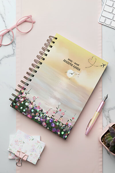 Fobinote 2025-2026 A5 Spiralli Akademik Ajanda Sert Kapak Akademik Güneş