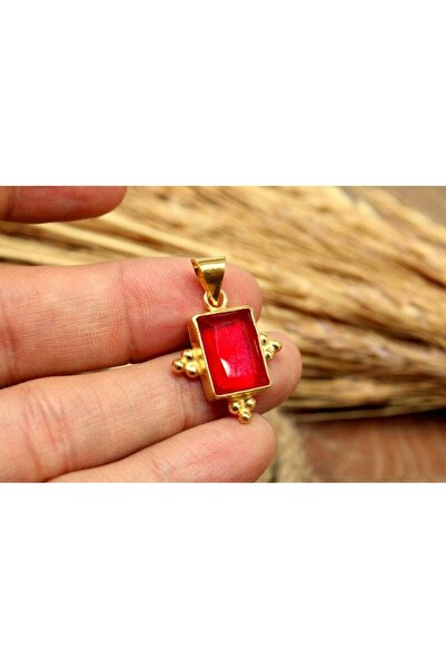 alpsilverart El İşi Yakut Taşlı 925 Ayar Gümüş Kolye Ucu | Otantik ve Şık Tasarım