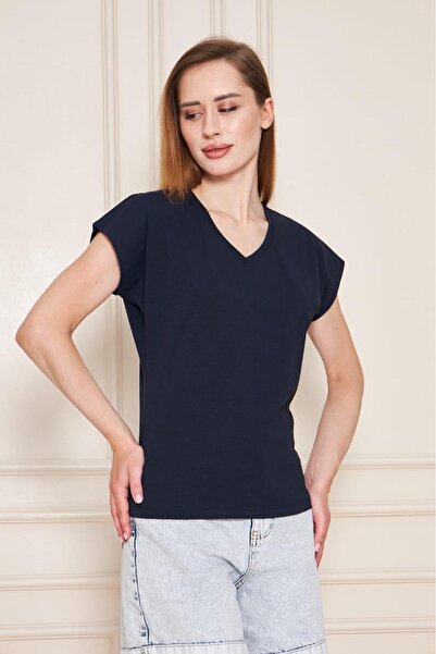 YÜKSEL IŞIK Αμάνικο μπλουζάκι με λαιμόκοψη σε σχήμα V, πακέτο 2 τεμαχίων