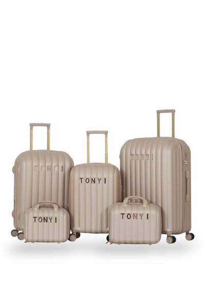 Tonyi Dabsh Bride Travel Bag Set - 5 pieces, including 3 trolley bags and 2 makeup bags - with double covers - and an expansion zipper