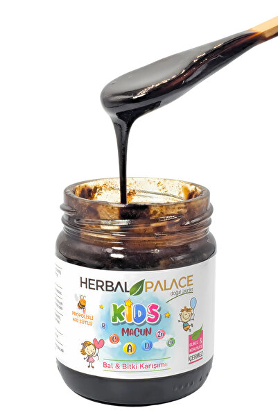 Herbal Palace Kids Çocuklar İçin Özel Kakaolu Macun - Bal,Pekmez,Hurma,Propolis,Kakao,Polen