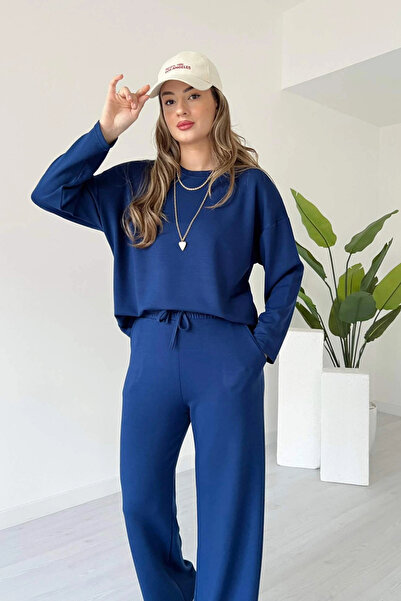 MODAMİNEM Women's Modal Fabric Long Sleeve Basic Tracksuit Set