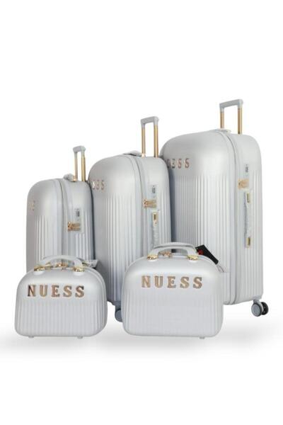 nuess Travel bag set - 5 pieces, including 3 trolley bags and 2 makeup bags - with flexible covers - and a fixed digital lock