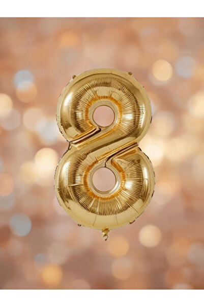 Umamiçe 8 بالونات على شكل أرقام ذهبية - بالون فويل مقاس 40 بوصة (100 سم).