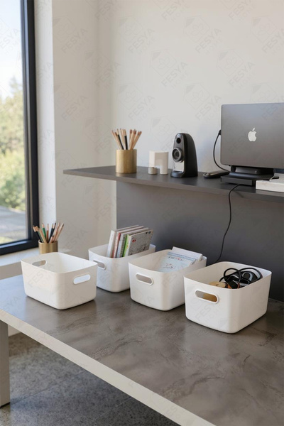 Fesya Home 4 Adet 3,5 Lt Düzenleyici Sepet, Organizer, Çekmece ve Dolap Düzenleyici Kutu