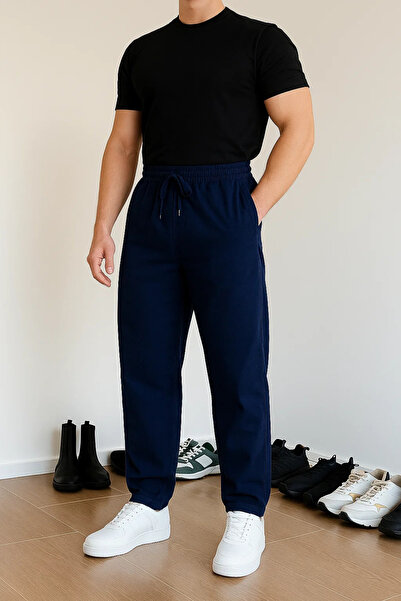 COMBİNE MİCHAİL Ανδρικό παντελόνι από λινό με ελαστική μέση