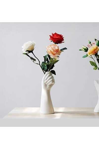 Karra Art Διακοσμητικό βάζο από σκυρόδεμα σε σχήμα χεριού – Ύψος 16 εκ., Βάθος 6 εκ.