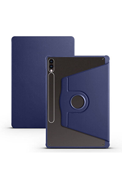Khayra Galaxy Tab S9 Plus Case Compatible Khyr Thermal Pen Compartment Rotatable Stand Case-Navy Blue