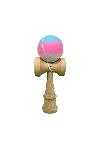 Berbis Kendama X Originala - Jucarie din Lemn, 18 cm, Model Albastru Deschis-...