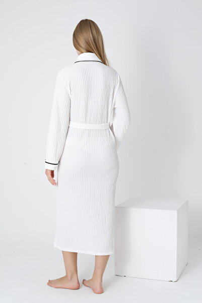Miss Dünya Lissa Knitted Fabric Shirt Collar Waist Belted Saabhlık