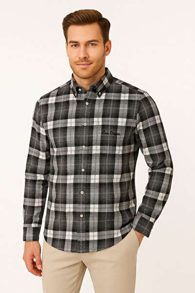 ModaPlaza Classic Checkered Melange Long Sleeve Shirt Pier Chuvin