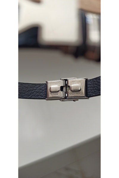 MATRUŞKA DERİ SANAT TASARIM Special Design Zodiac Sign Steel Bracelet (Aquarius)