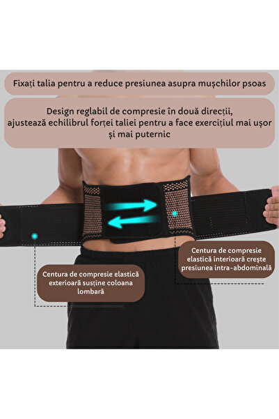 CUPROSMART Centura Compresie Lombara Dubla cu Fir de Cupru CuproSmart®, 4 Bare de sprijin, Marime XL