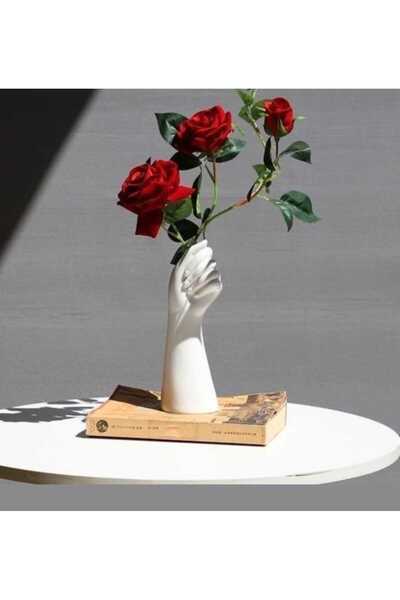 Karra Art Διακοσμητικό βάζο από σκυρόδεμα σε σχήμα χεριού – Ύψος 16 εκ., Βάθος 6 εκ.