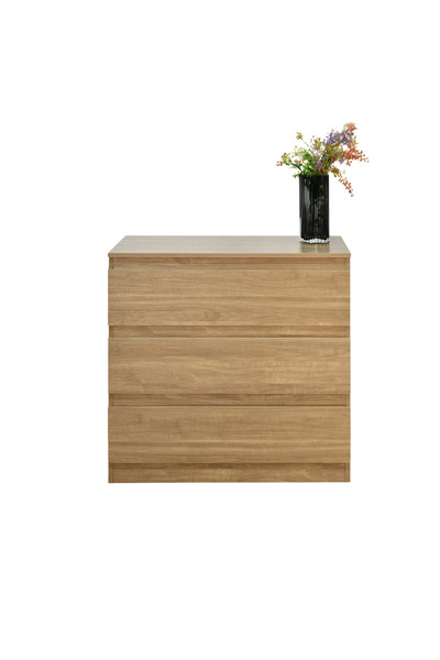 naverahome Modern wooden cabinet with 3 drawers, 80 cm