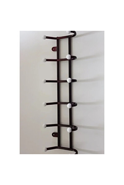 abnturk 50 cm 6'lı Metal Kalın Borulu Kapı Arkası ve Duvar Askısı Elbise Çanta Askısı Vidalı