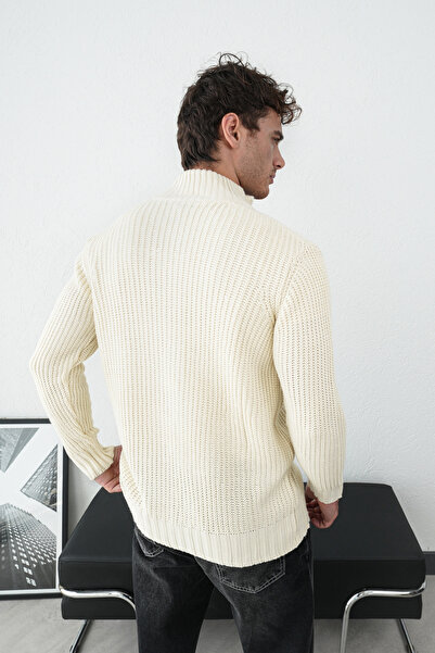 MARRAKECH Fermuarlı Örme Kalın Hırka