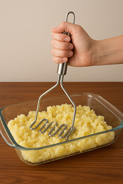 Emal Home هراسة بطاطس عملية فاخرة من المعدن المقاوم للصدأ مقاس 24 سم| هراسة ا...