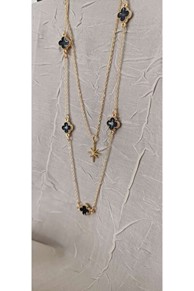 Shae Jewelry 2-Piece Star and Clover Combination Women's Necklace