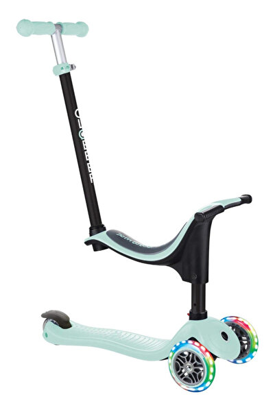 Globber Go Up Sporty Adjustable Kids 3 Wheel Scooter with LED Lights – Foldable Kick Scooter – Mint