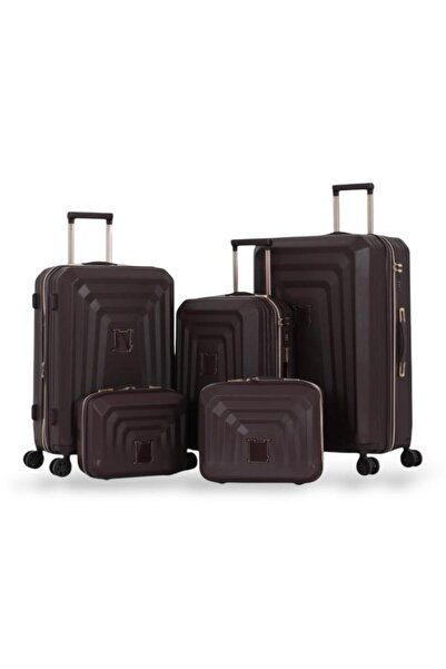 DİMA Dabsh Bride Travel Bag Set - 5 pieces, including 3 trolley bags and 2 makeup bags - with double covers - and an expansion zipper