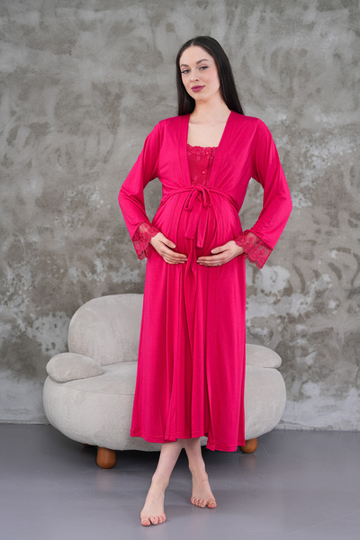 Lohusa Homewear Women's Cherry Special Design Lace Cotton Maternity Nightgown...