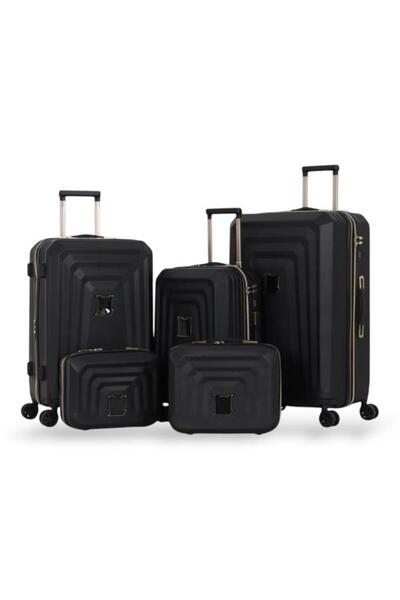 DİMA Dabsh Bride Travel Bag Set - 5 pieces, including 3 trolley bags and 2 makeup bags - with double covers - and an expansion zipper