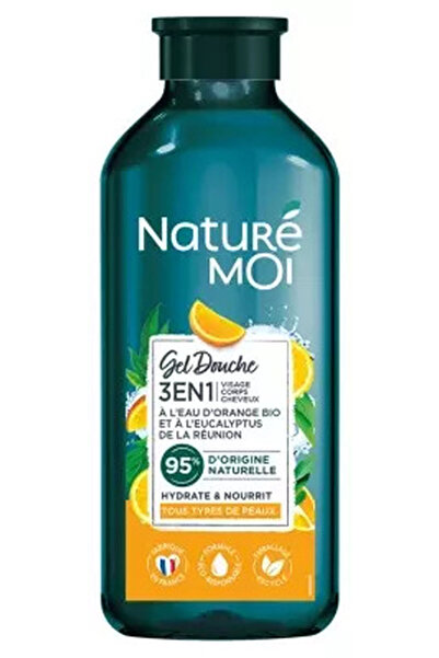 Nature Moi Gel de dus 3in1 cu apa de portocale organica și eucalipt 250 ml