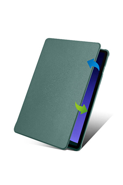 Khayra Galaxy Tab S9 Case Compatible Khyr Thermal Pen Compartment Rotatable Stand Case-Dark Green