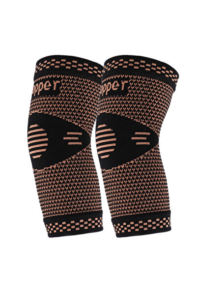 CUPROSMART Set 2 cotiere compresive cu fir de cupru CuproSmart®, marime L, Negru/Beige, unisex, sport