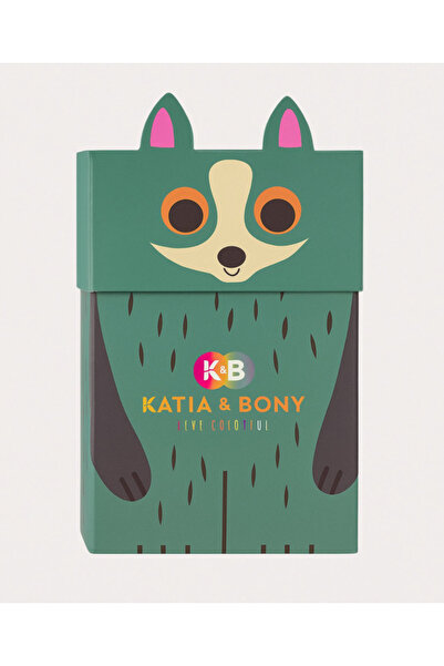 Katia&Bony Boy's Raccoon Patterned 2-Piece Boxed Socks