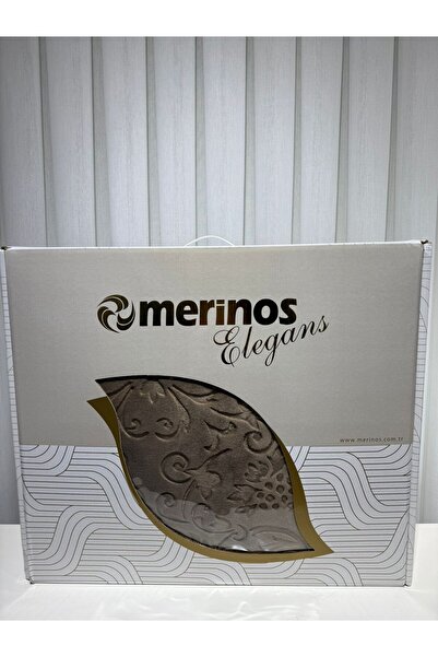 Merinos Елегантно релефно кафяво двойно одеяло