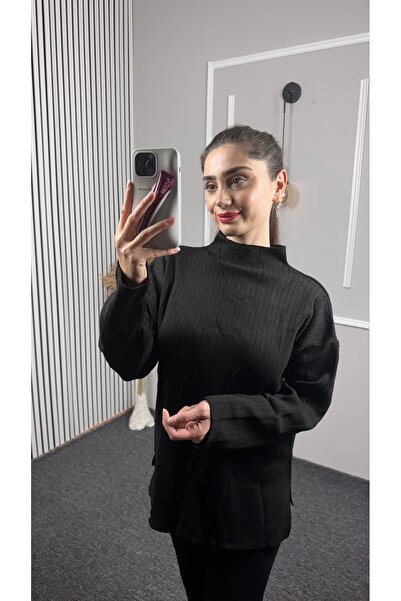 TEXXANA Striped Detailed Long Sleeve Knitwear Bottom Top 2-Piece Set