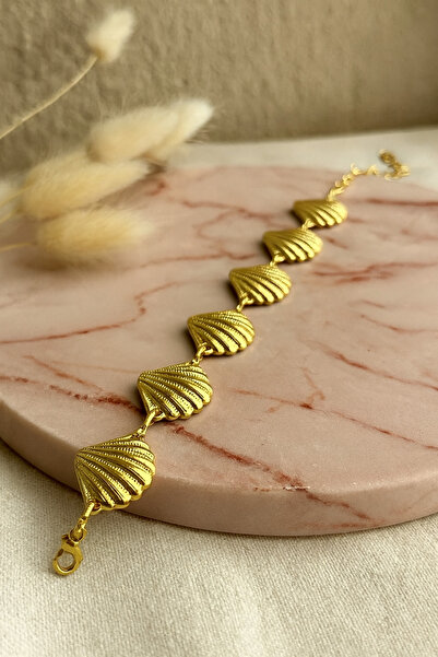 AURRARİ Curea cu lanț pentru corp și talie și rochie și pantaloni pentru femei, cu detaliu de midii aurii și stele de mare, 2 bucăți