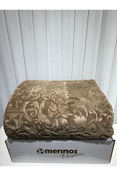 Merinos Елегантно релефно кафяво двойно одеяло