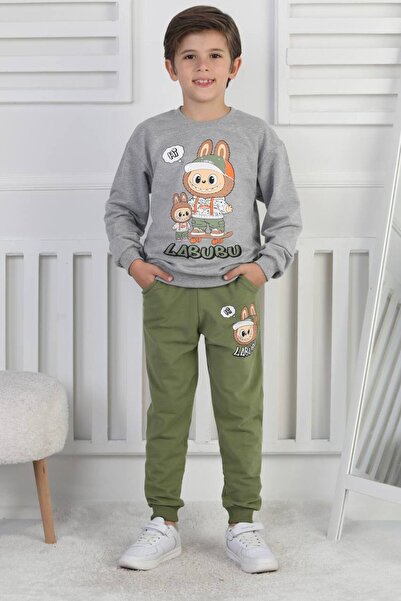 ARBİ kids Girl's Labubu Print Brushed Two-Thread Fabric Super Quality Full Mold