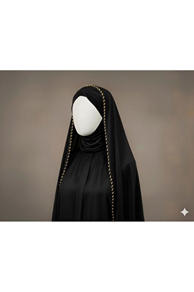 MERİT FASHION Kadife Kumaş Gold İşlemeli Bone&Duvak Takımı Boyun Açık Hazır D...