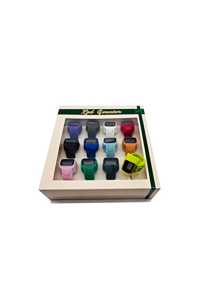Generic LED Digital Tasbih Counter, Box of 12 Multicolour Finger Counters for Zikr and Prayer,