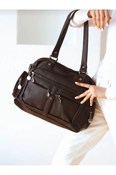 eflanmoda Polo Club Soft Leather Multi-Compartment Women's Hand and Shoulder Bag
